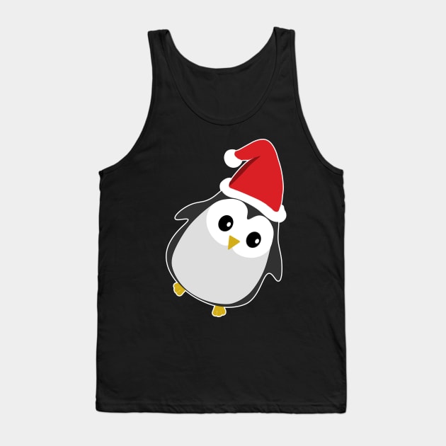 Cute Penguin with a Santa Hat Tank Top by McNutt